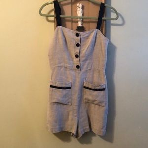 STAUD Linen Romper (Size 6) (Made in the States)